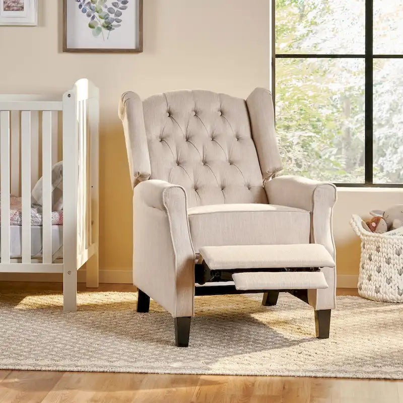 Push Back Recliner with Wingback, Modern and Cozy Recliner Chair