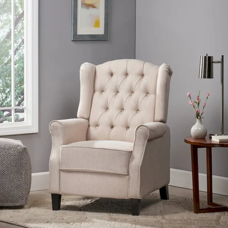 Push Back Recliner with Wingback, Modern and Cozy Recliner Chair