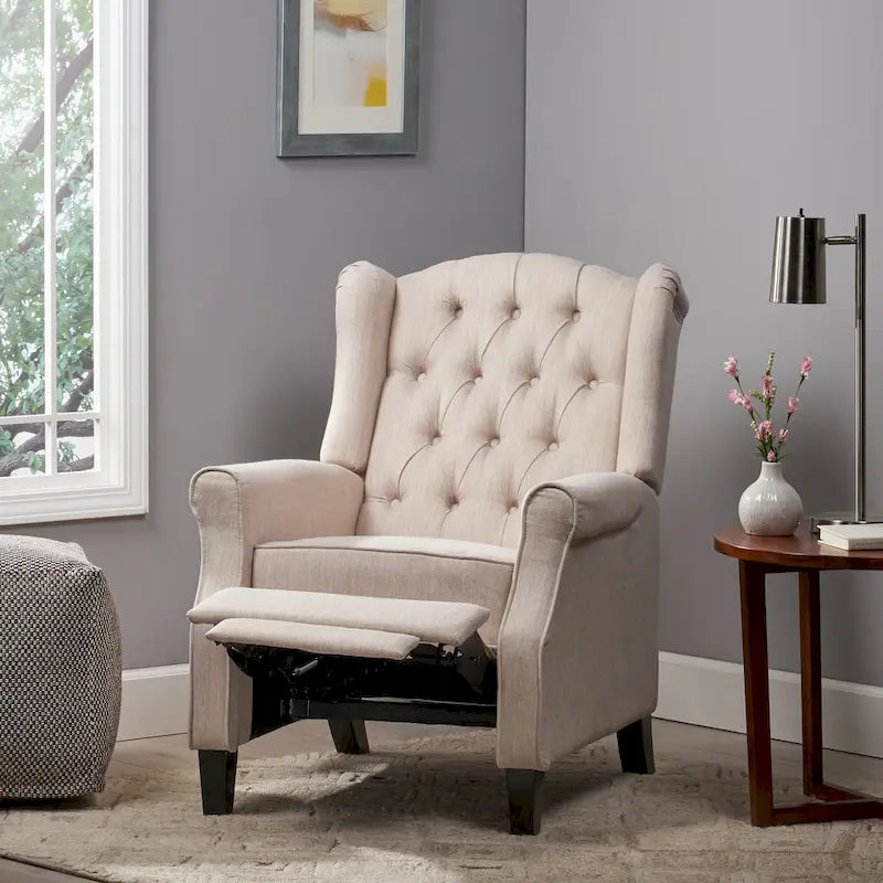 Push Back Recliner with Wingback, Modern and Cozy Recliner Chair