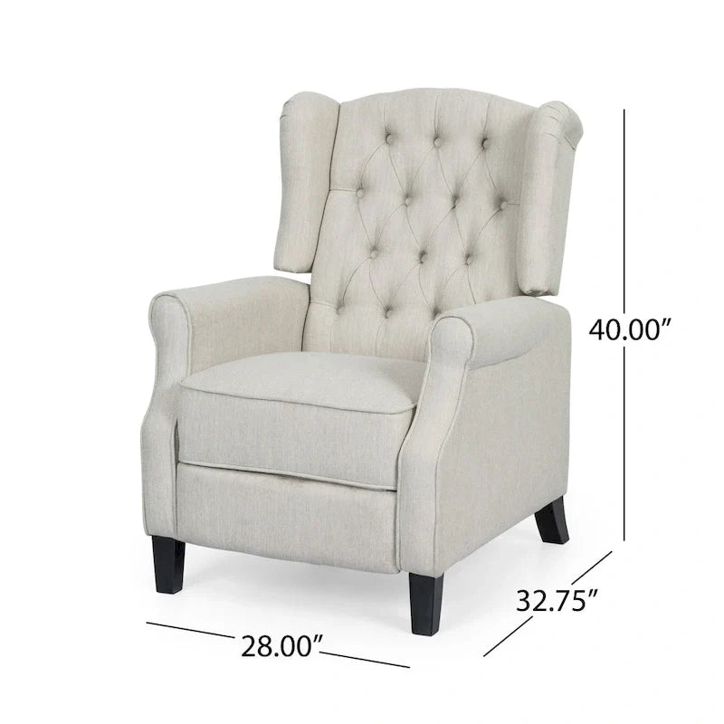 Push Back Recliner with Wingback, Modern and Cozy Recliner Chair