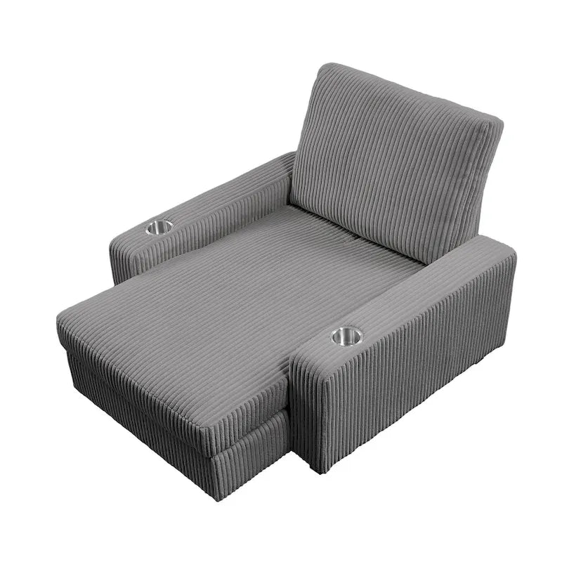 Chaise longue imbottita con schienale regolabile