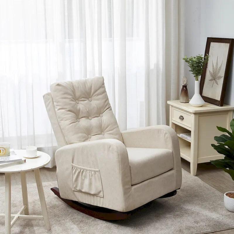 Divano reclinabile con schienale reclinabile a spinta, poltrona regolabile dal design moderno, rivestita in tessuto, con tasca, per soggiorno e camera da letto