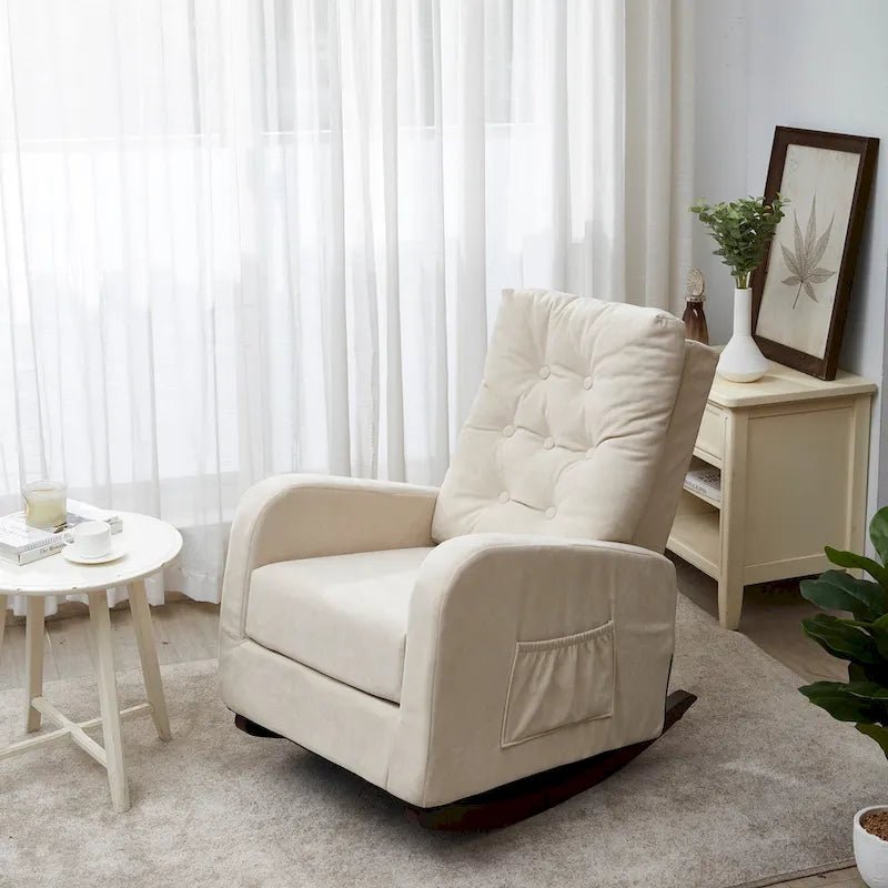 Divano reclinabile con schienale reclinabile a spinta, poltrona regolabile dal design moderno, rivestita in tessuto, con tasca, per soggiorno e camera da letto