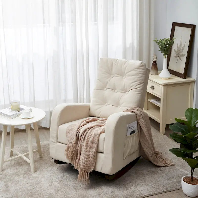 Divano reclinabile con schienale reclinabile a spinta, poltrona regolabile dal design moderno, rivestita in tessuto, con tasca, per soggiorno e camera da letto