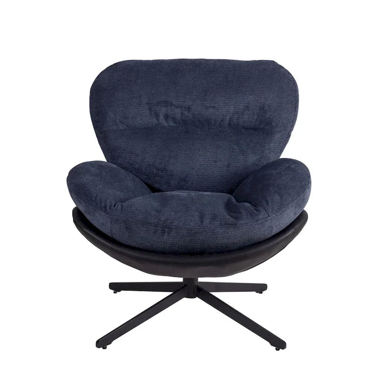 Modern Chenille 360 Swivel Office Chair with Metal Base Frame
