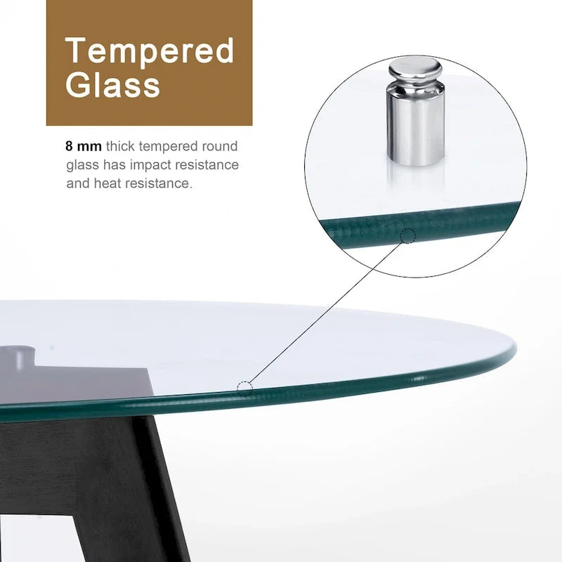 Modern Small Dining Table Round Glass Coffee Table Farmhouse Kitchen Table