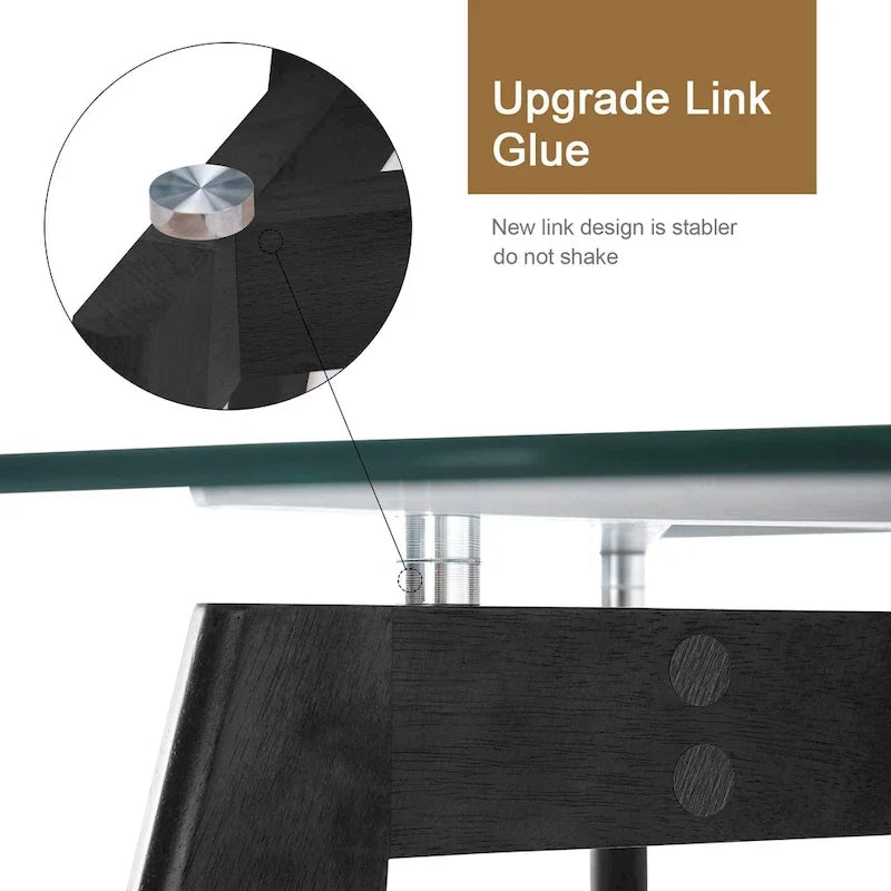 Modern Small Dining Table Round Glass Coffee Table Farmhouse Kitchen Table