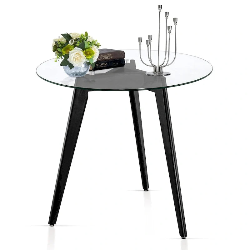 Modern Small Dining Table Round Glass Coffee Table Farmhouse Kitchen Table