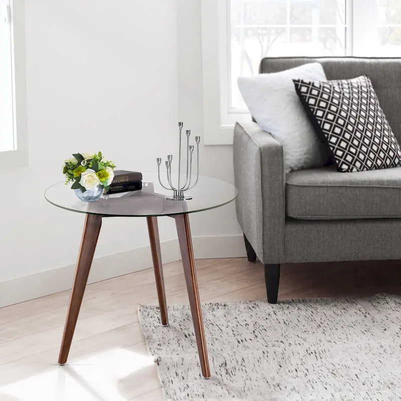 Modern Small Dining Table Round Glass Coffee Table Farmhouse Kitchen Table