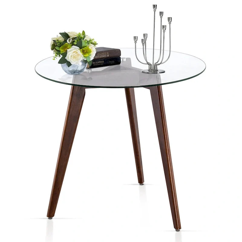 Modern Small Dining Table Round Glass Coffee Table Farmhouse Kitchen Table