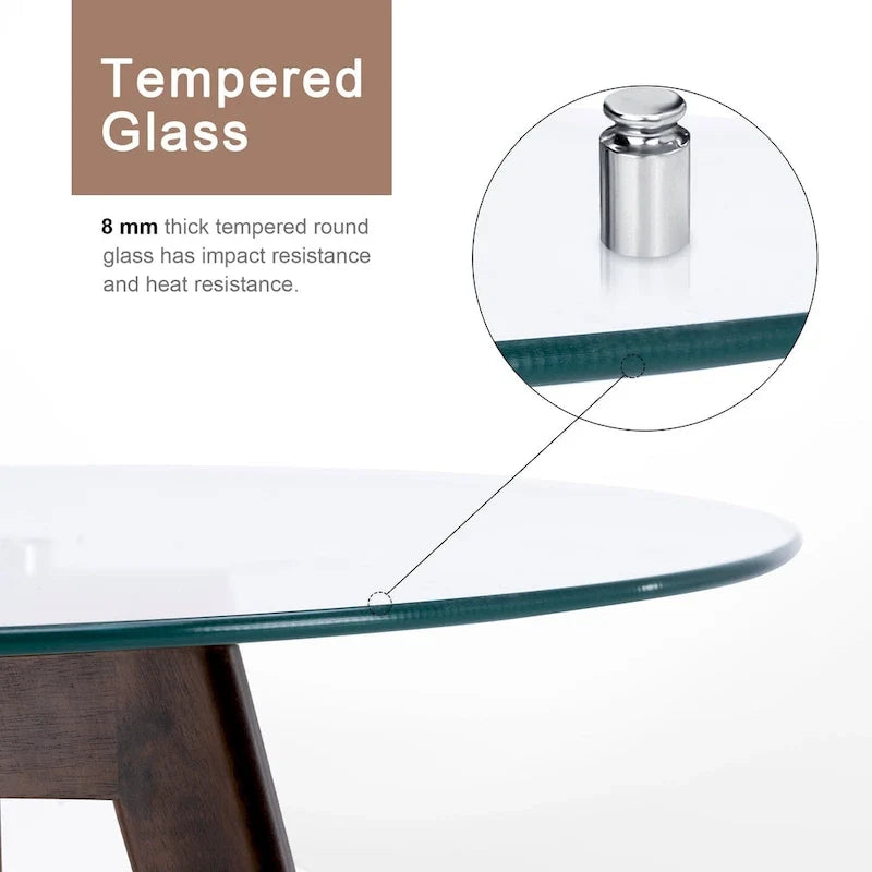 Modern Small Dining Table Round Glass Coffee Table Farmhouse Kitchen Table