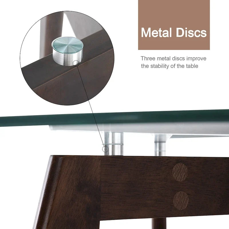 Modern Small Dining Table Round Glass Coffee Table Farmhouse Kitchen Table