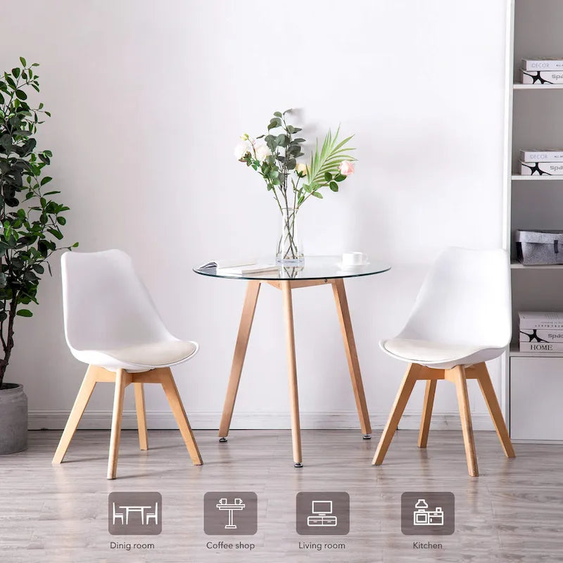 Modern Small Dining Table Round Glass Coffee Table Farmhouse Kitchen Table