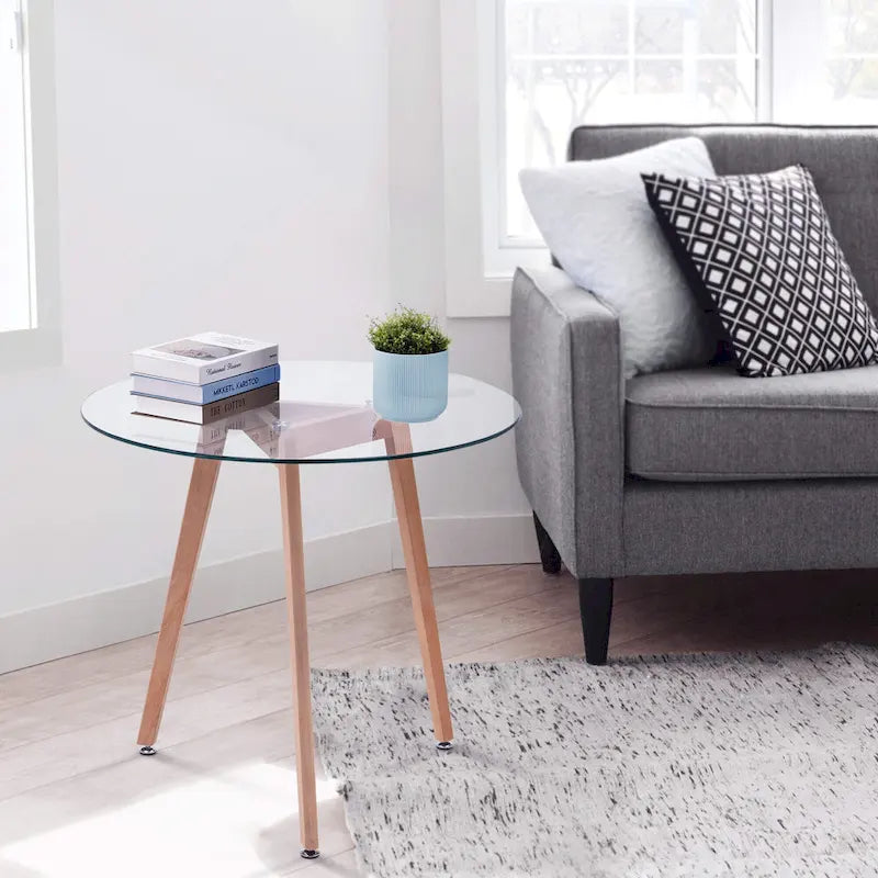 Modern Small Dining Table Round Glass Coffee Table Farmhouse Kitchen Table