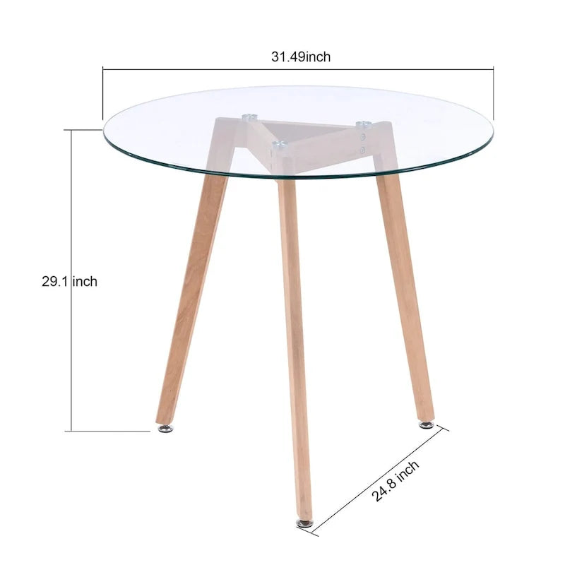 Modern Small Dining Table Round Glass Coffee Table Farmhouse Kitchen Table