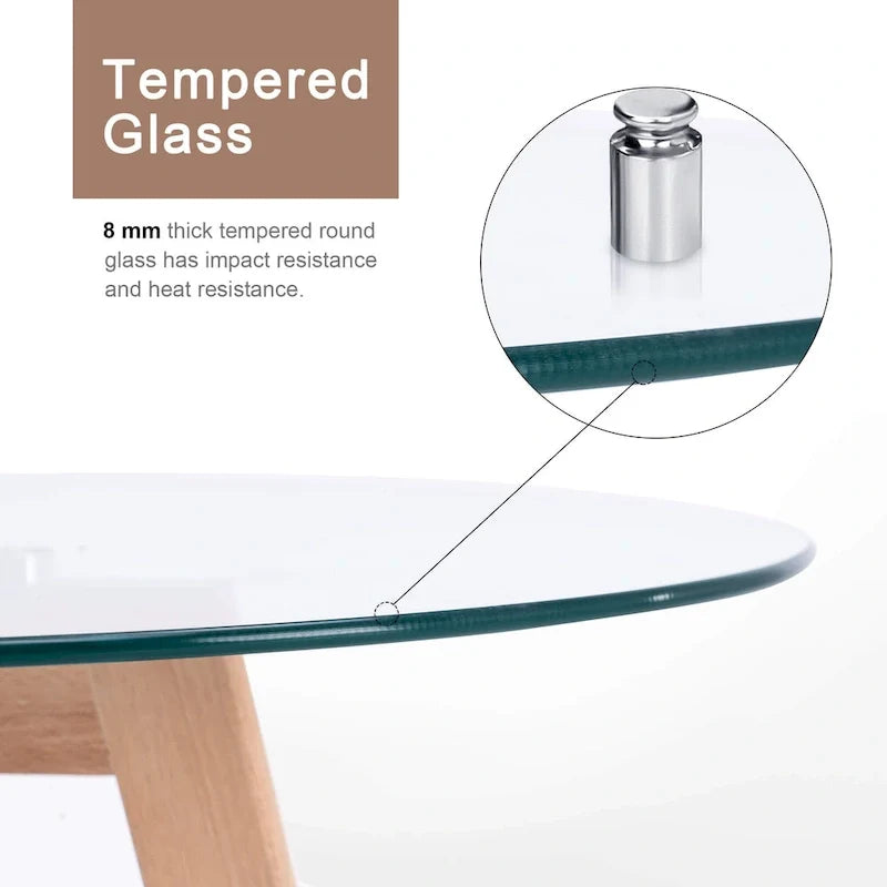 Modern Small Dining Table Round Glass Coffee Table Farmhouse Kitchen Table