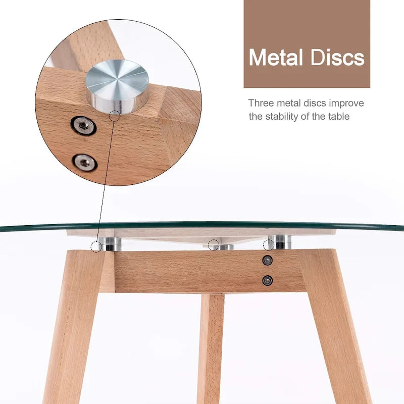 Modern Small Dining Table Round Glass Coffee Table Farmhouse Kitchen Table
