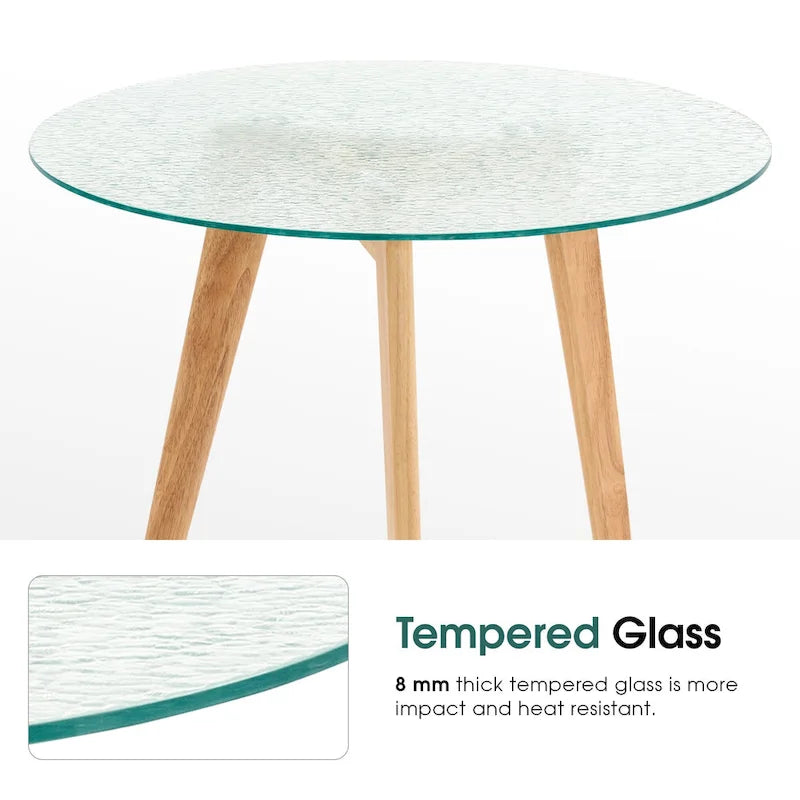 Modern Small Dining Table Round Glass Coffee Table Farmhouse Kitchen Table