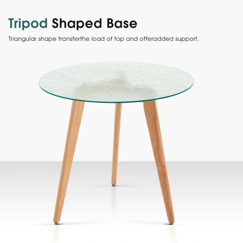 Modern Small Dining Table Round Glass Coffee Table Farmhouse Kitchen Table