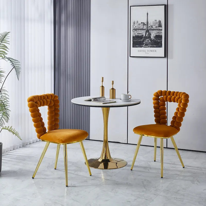 Accent Chairs with Iron Legs (Set of 2)
