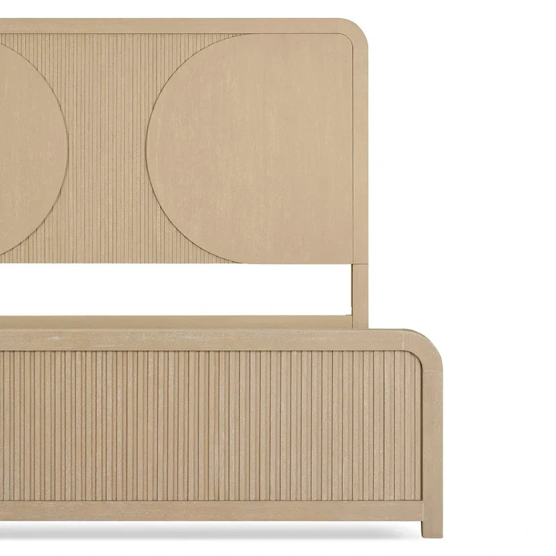 Modern Rustic Solid Wood Fluting Panel Bed