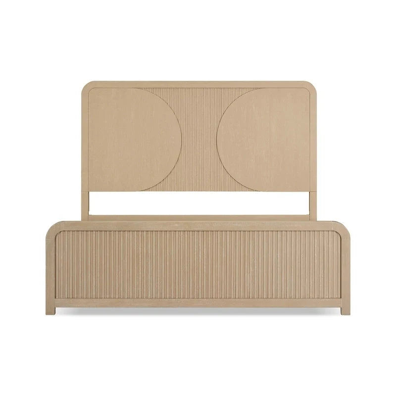 Modern Rustic Solid Wood Fluting Panel Bed