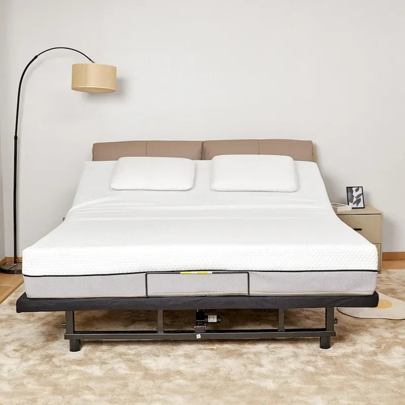 Base letto regolabile queen size con inclinazione della testiera e della pediera, telecomando wireless e posizione a gravità zero