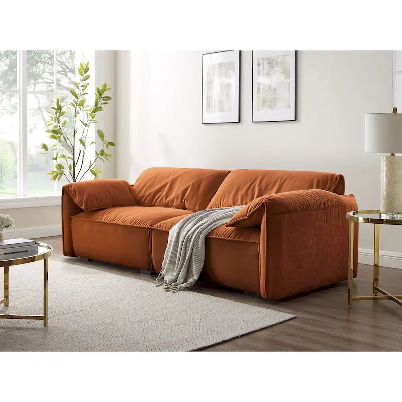 88.6 inch Modern Sofa, Leisure Couch For Gaming Room Living Room - 75' x 24'