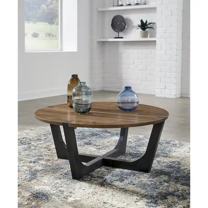 Tavolino da salotto marrone/nero - 44W x 44D x 19H