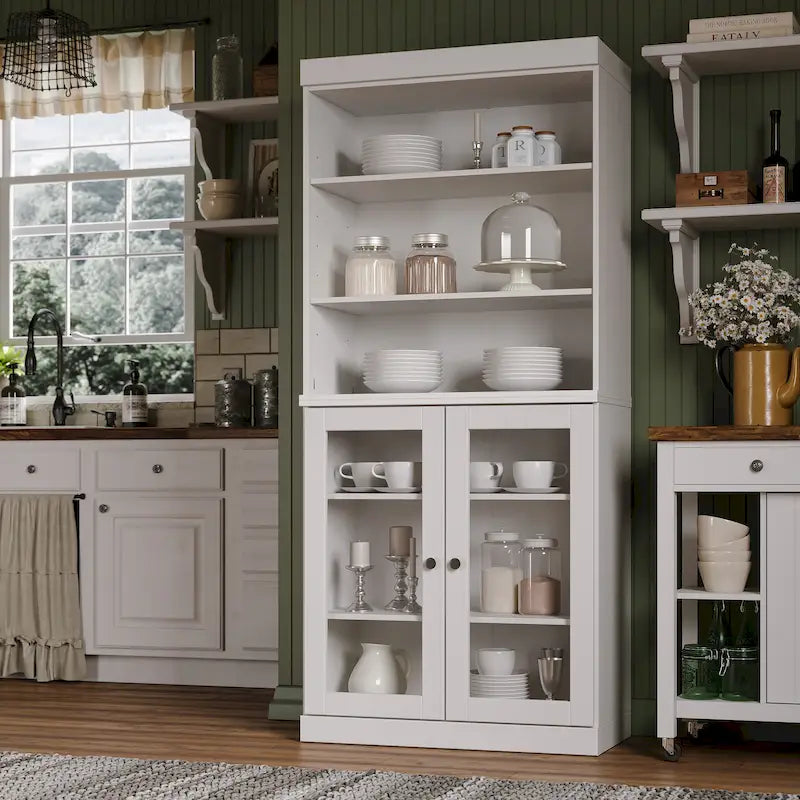 Solid Wood 32-Inch Two-Door Kitchen Storage Cabinet