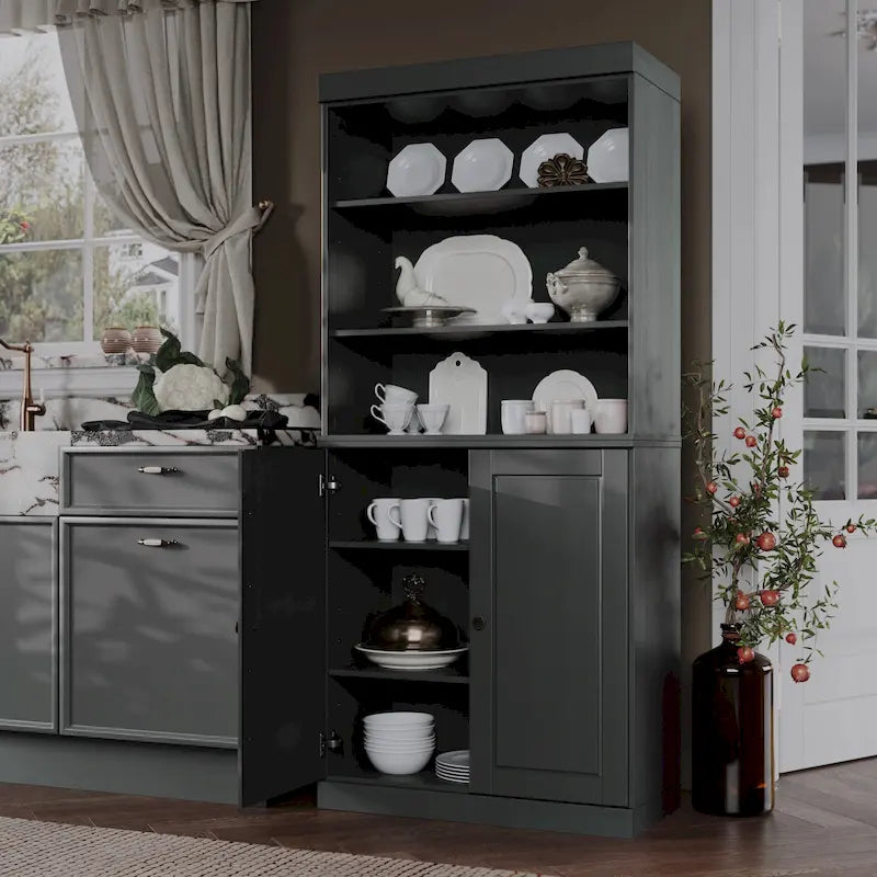 Solid Wood 32-Inch Two-Door Kitchen Storage Cabinet