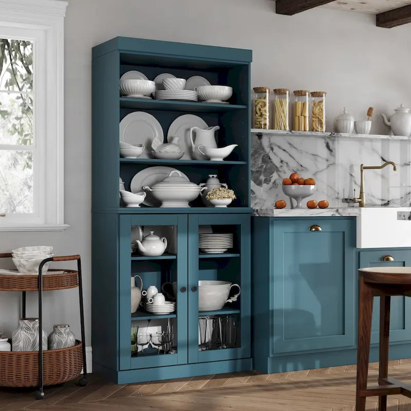 Solid Wood 32-Inch Two-Door Kitchen Storage Cabinet