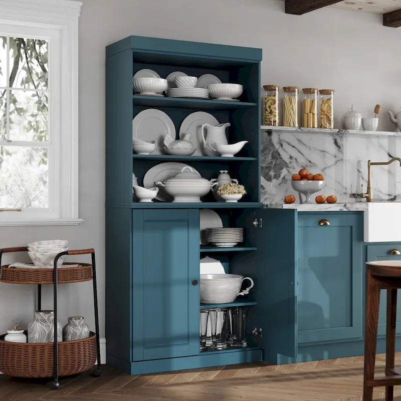 Solid Wood 32-Inch Two-Door Kitchen Storage Cabinet
