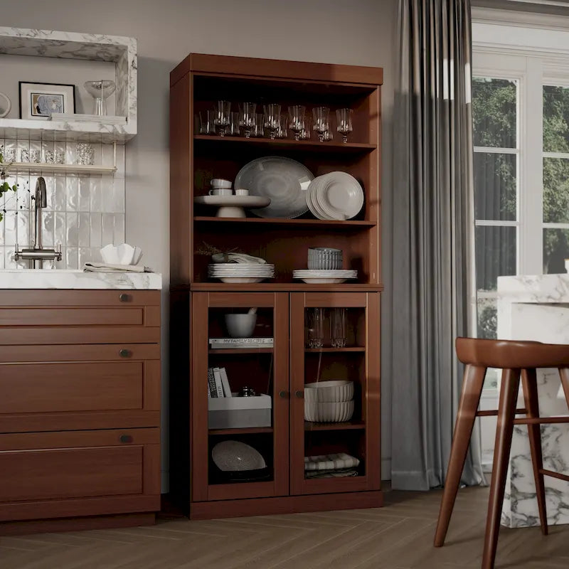 Solid Wood 32-Inch Two-Door Kitchen Storage Cabinet