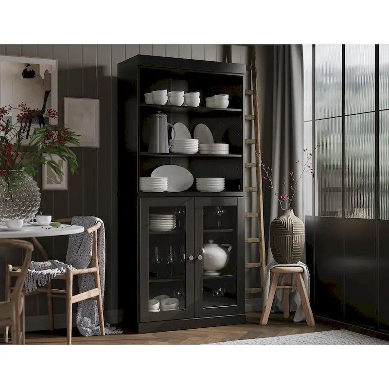 Solid Wood 32-Inch Two-Door Kitchen Storage Cabinet