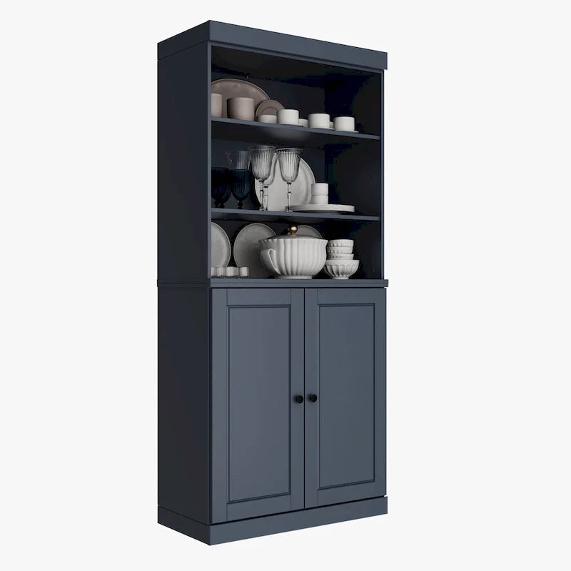 Solid Wood 32-Inch Two-Door Kitchen Storage Cabinet