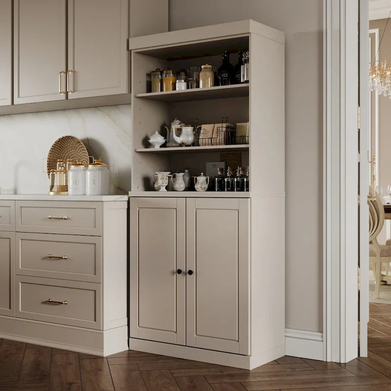 Solid Wood 32-Inch Two-Door Kitchen Storage Cabinet