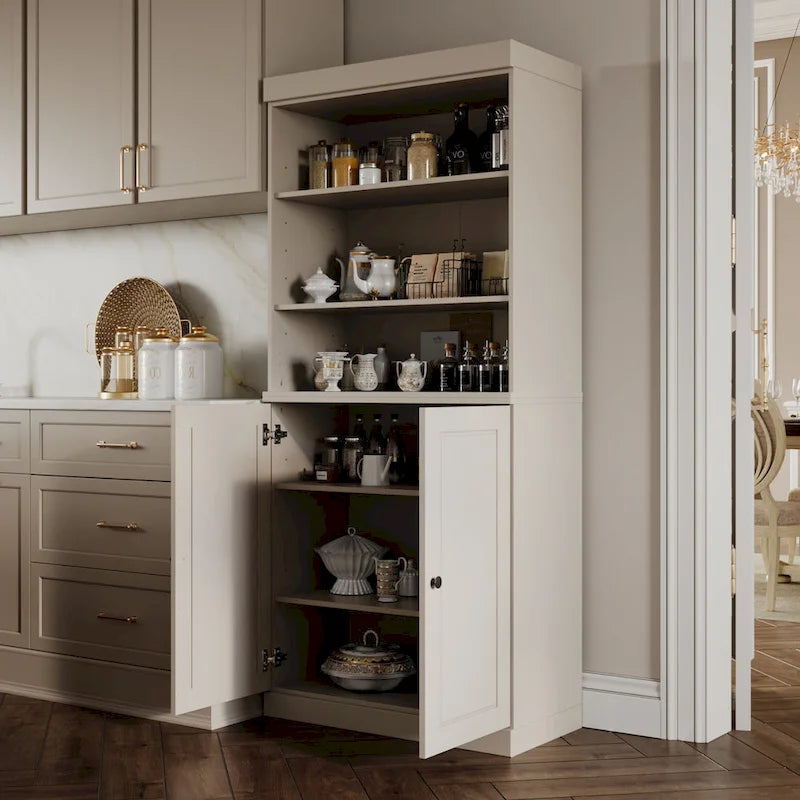 Solid Wood 32-Inch Two-Door Kitchen Storage Cabinet