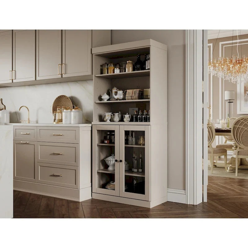 Solid Wood 32-Inch Two-Door Kitchen Storage Cabinet