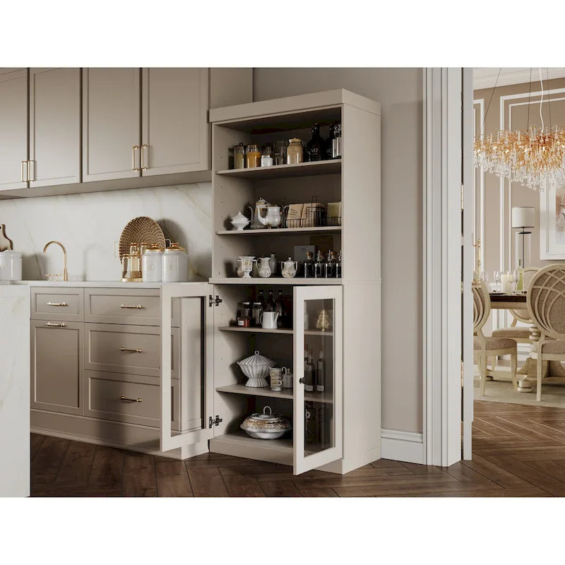 Solid Wood 32-Inch Two-Door Kitchen Storage Cabinet