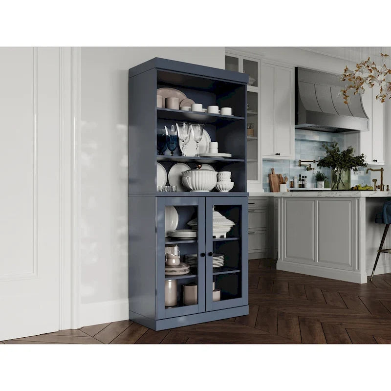 Solid Wood 32-Inch Two-Door Kitchen Storage Cabinet