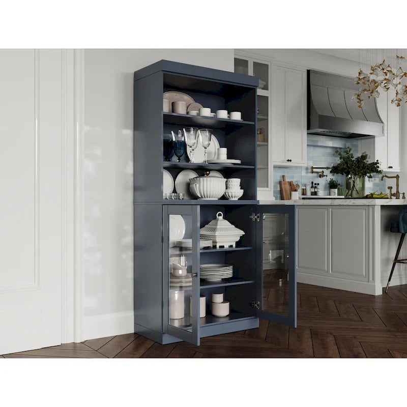 Solid Wood 32-Inch Two-Door Kitchen Storage Cabinet