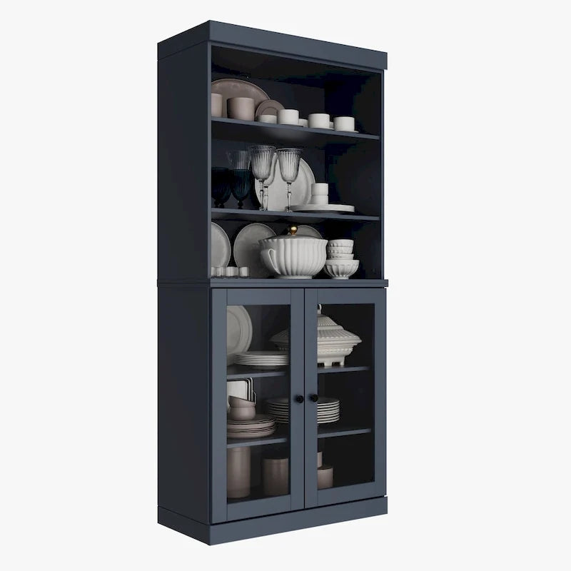 Solid Wood 32-Inch Two-Door Kitchen Storage Cabinet