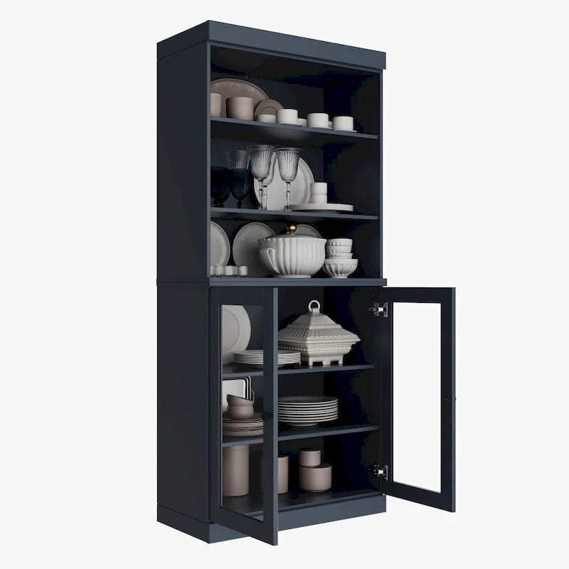 Solid Wood 32-Inch Two-Door Kitchen Storage Cabinet