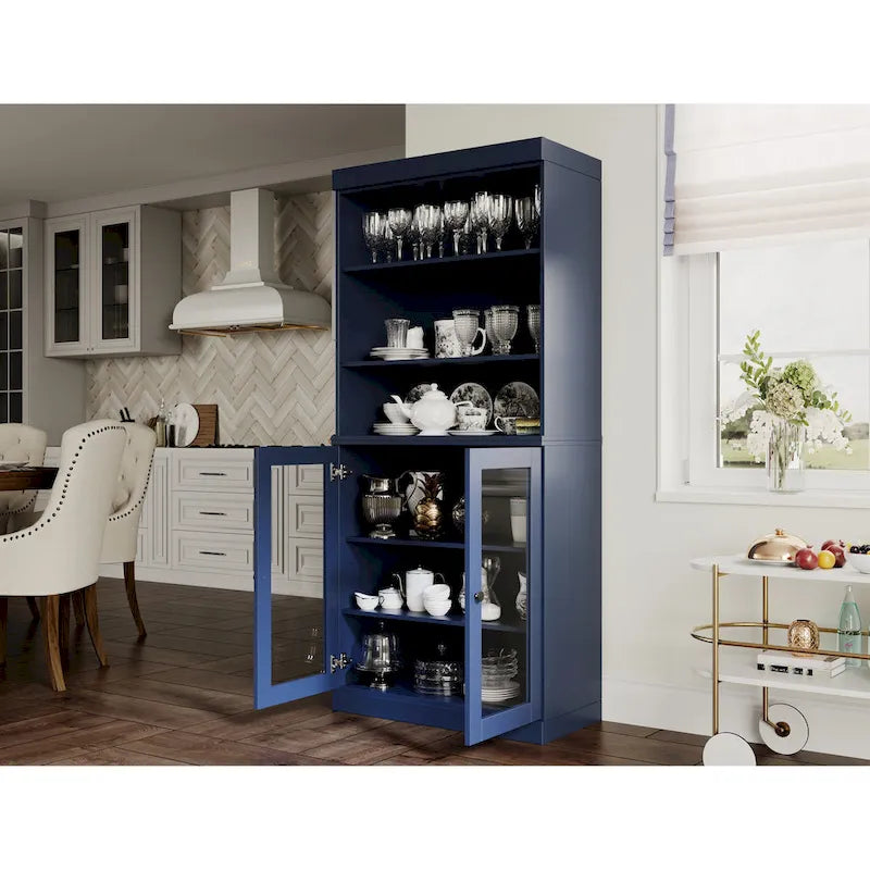 Solid Wood 32-Inch Two-Door Kitchen Storage Cabinet
