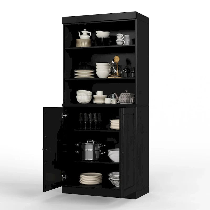 Solid Wood 32-Inch Two-Door Kitchen Storage Cabinet