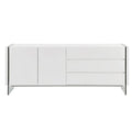 Buffet-Server in High Gloss White Lacquer with Clear Glass.