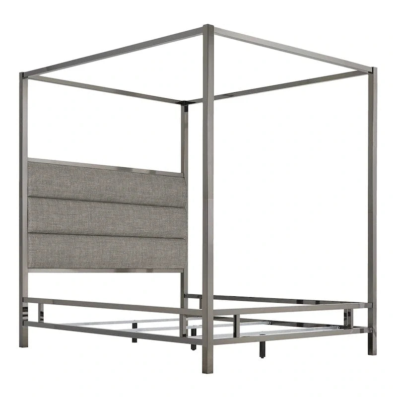 Letto a baldacchino in nichel nero
