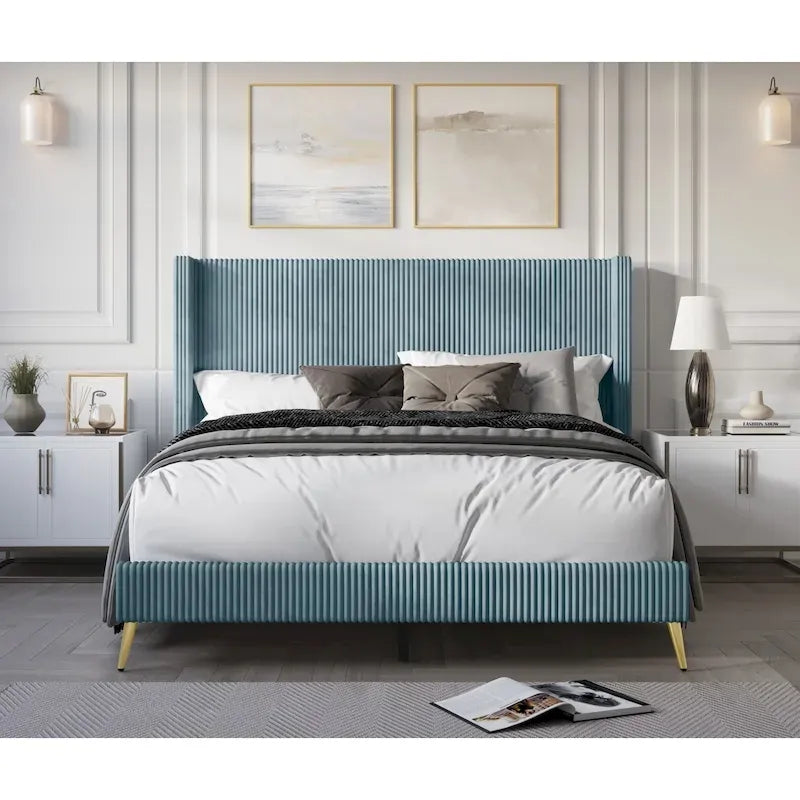 Letto imbottito con piattaforma