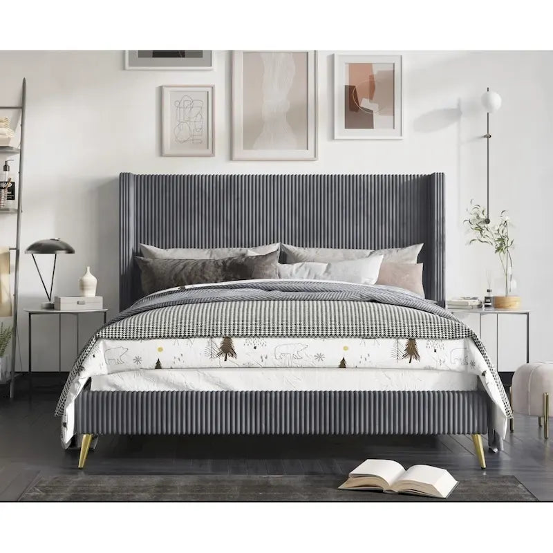 Letto imbottito con piattaforma